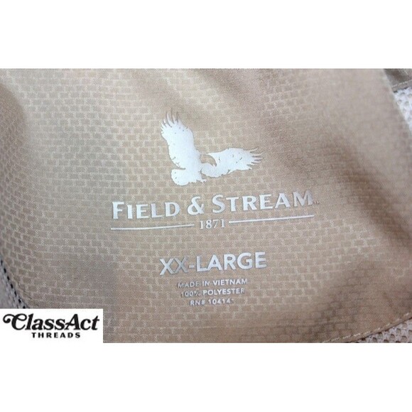Field & Stream Vented Short Sleeve UPF 50 Beige Shirt Hiking Fishing Outdoor XXL - Picture 4 of 5